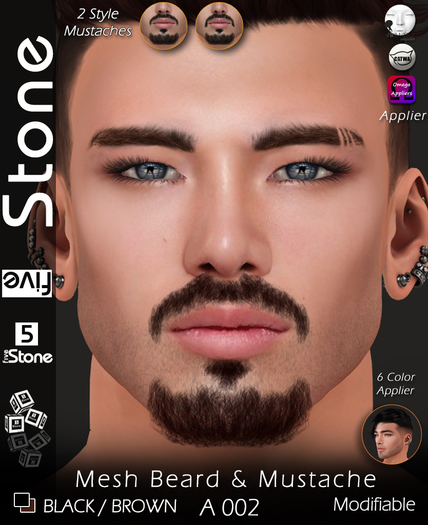 Five Stone Mesh Beard A 002 BLACK / BROWN