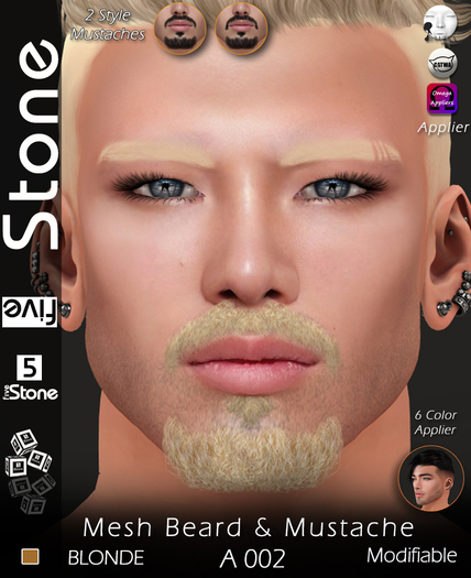 Five Stone Mesh Beard A 002 BLONDE