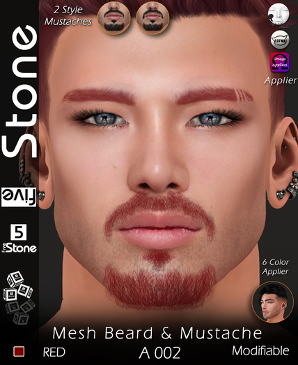 Five Stone Mesh Beard A 002 RED