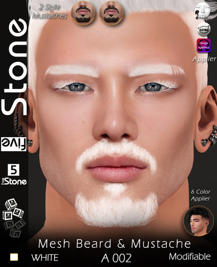 Five Stone Mesh Beard A 002 WHITE