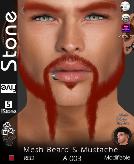 Five Stone Mesh Beard A 003 RED