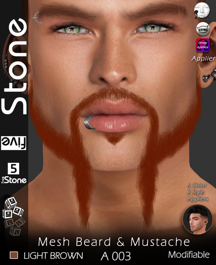 Five Stone Mesh Beard A 003 LIGHT BROWN
