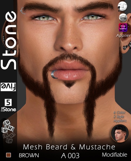 Five Stone Mesh Beard A 003 BROWN
