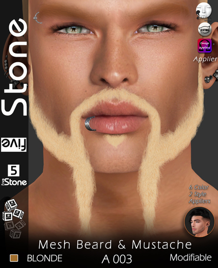 Five Stone Mesh Beard A 003 BLONDE