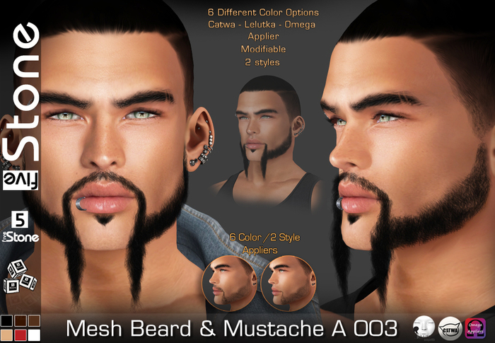 Five Stone Mesh Beard A 003 BLACK