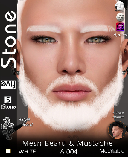 Five Stone Mesh Beard A 004 WHITE
