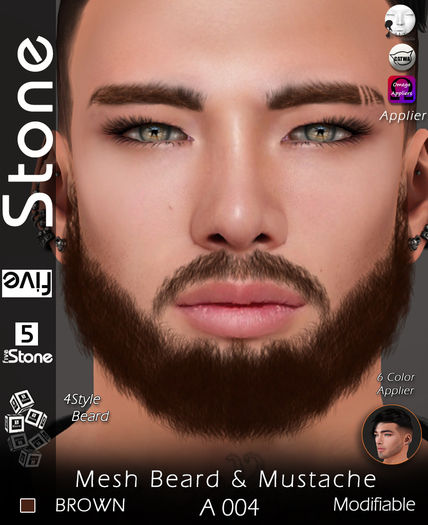 Five Stone Mesh Beard A 004 BROWN