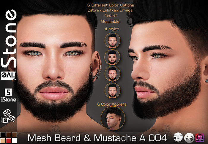 Five Stone Mesh Beard A 004 BLACK