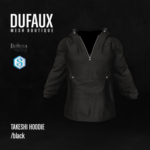 DUFAUX - takeshi hoodie - black
