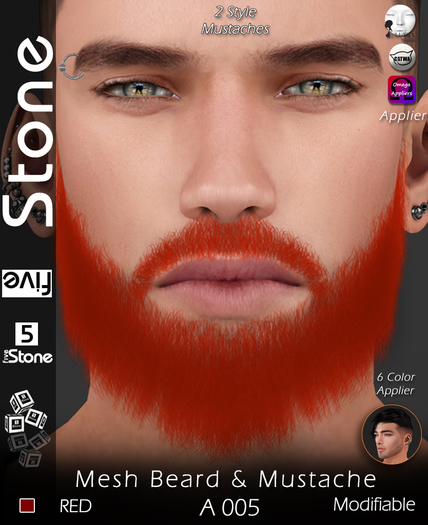 Five Stone Mesh Beard A 005 RED