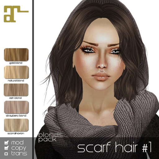 Maitreya Vol. Scarf Add-On Hair #1 - Blonds Pack
