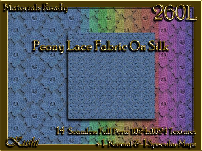 !Kushi! PeonyLaceOnSilk Textures -WEAR TO UNPACK