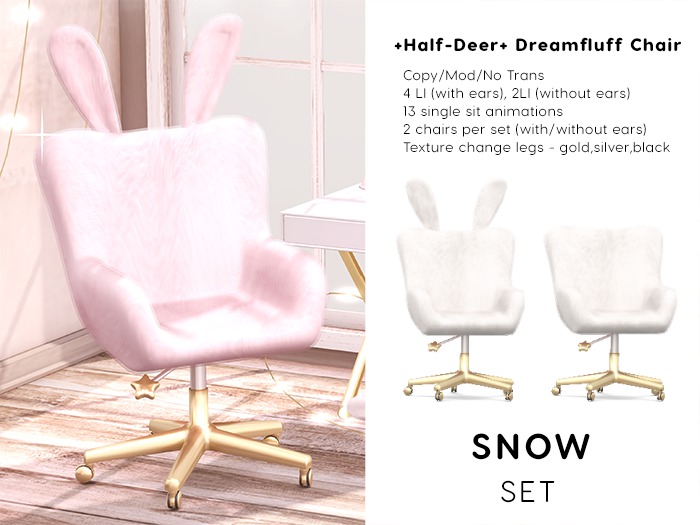 +Half-Deer+ Dreamfluff Chair [Snow Set]