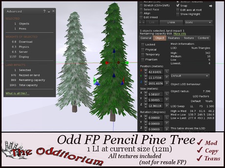 Second Life Marketplace Odd Pencil Pine Tree Fp 12m 1li Odd Pencil Pine Tree Fp 12m 1li