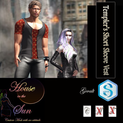 Templer's Short Sleeve Vest Red Rennaissance