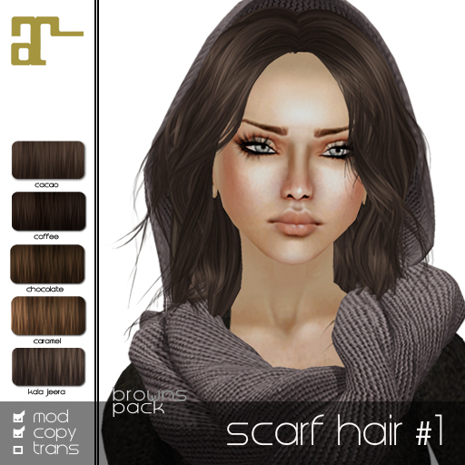 Maitreya Vol. Scarf Add-On Hair #1 - Browns Pack