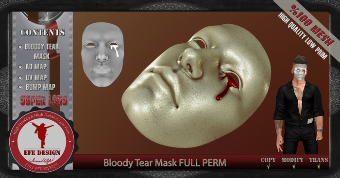 Bloody Tear Mask  Full Permission ADD