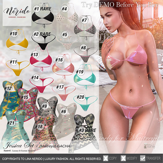 #4~Nerido~ Jessica Bra(Maitreya)-White Hearts