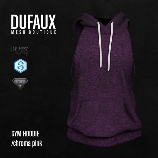 DUFAUX - gym hoodie - chroma pink