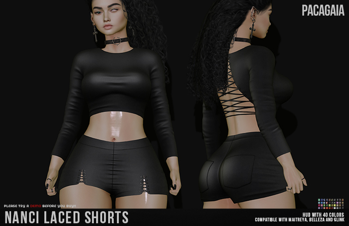 :PC: Nanci Laced Shorts (Belleza Venus, Isis, Freya, Slink Physique, Hourglass, Maitreya Lara)