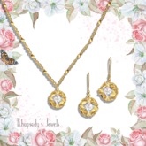 *RJ* Blooming Heart Jewelry Set - Gold - Diamond