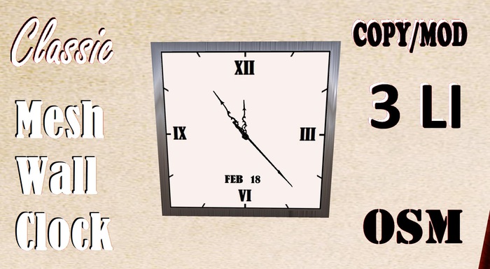 Working Mesh Wall Clock - Square Classic - OSM - Adjustable Chime and Time Zone - Accurate to within 1 second