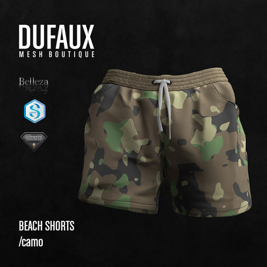 DUFAUX - beach shorts - camo