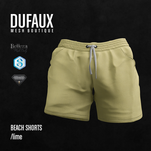DUFAUX - beach shorts - lime