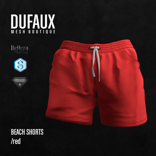 DUFAUX - beach shorts - red