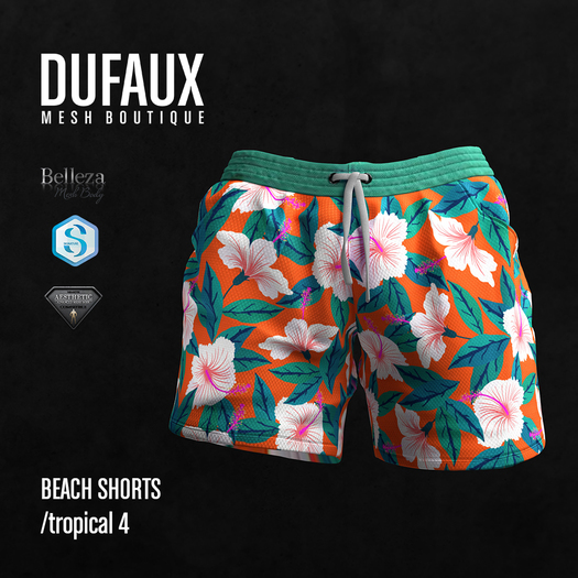 DUFAUX - beach shorts - tropical 4