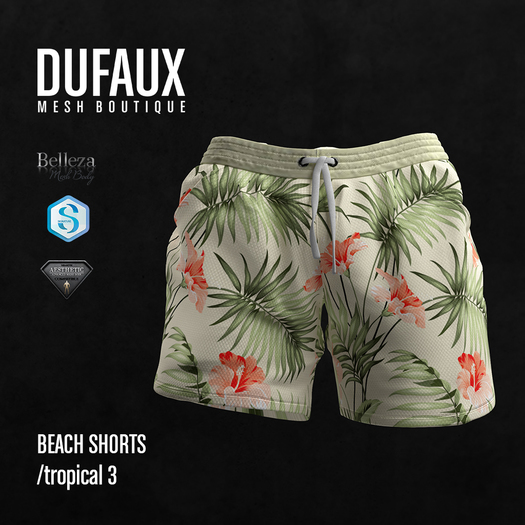 DUFAUX - beach shorts - tropical 3