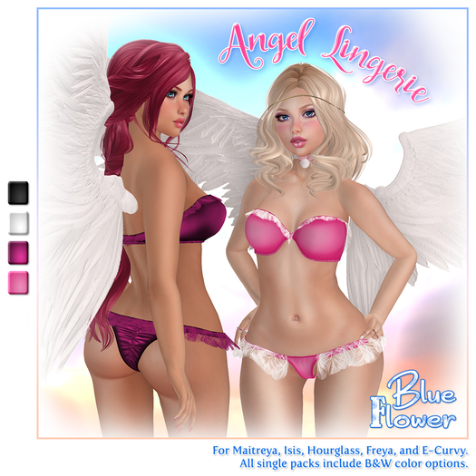 Blue Flower - Angel Lingerie - Pink