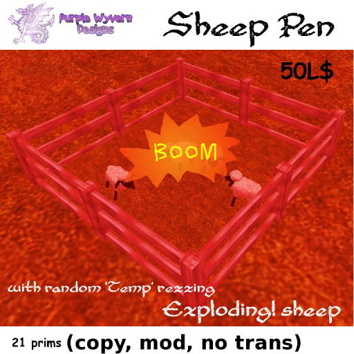 Sheep Pen with Temp Rez Exploding Sheep Box