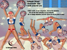 Animesh Cheerleader friend blue + mesh poms for you ,11 animations big wheel,ground split,roll ...
