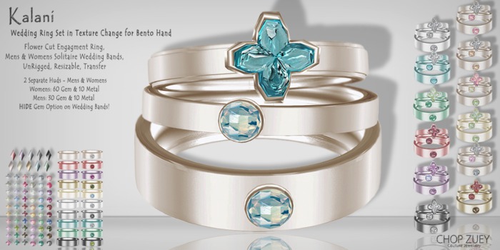 Kalani - Bento Wedding Ring Set - TxChnge - by Chop Zuey Couture Jewellery