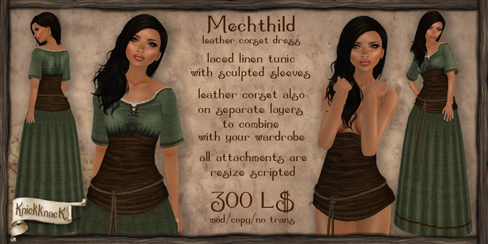 [knickknack] Mechthild leather corset dress GREEN