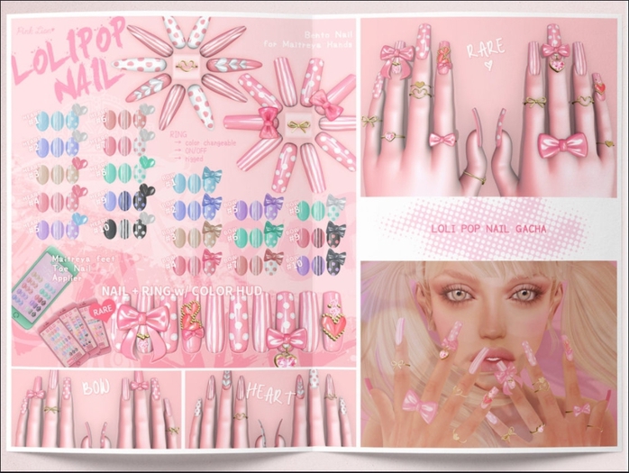 *PL* Lolipop Nail // bow #2 (BOX)