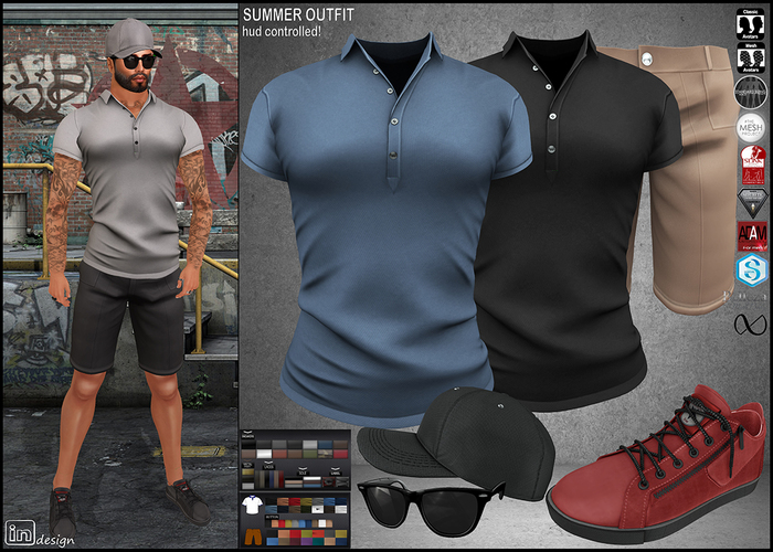 :IN DESIGN:Men's Summer Outfit HUD Controlled!: