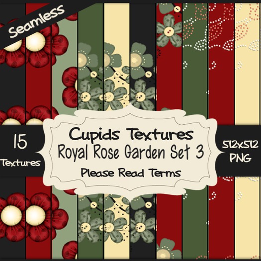 *Cupids Textures * 15 ROYAL ROSE GARDEN SET 3
