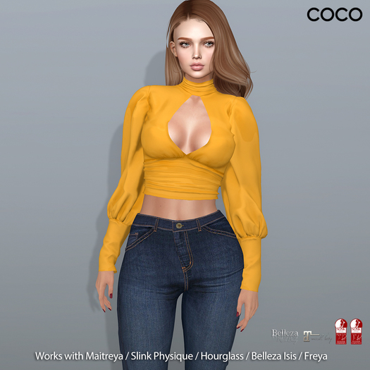 *COCO*_OpenBackBlouse_GoldenYellow