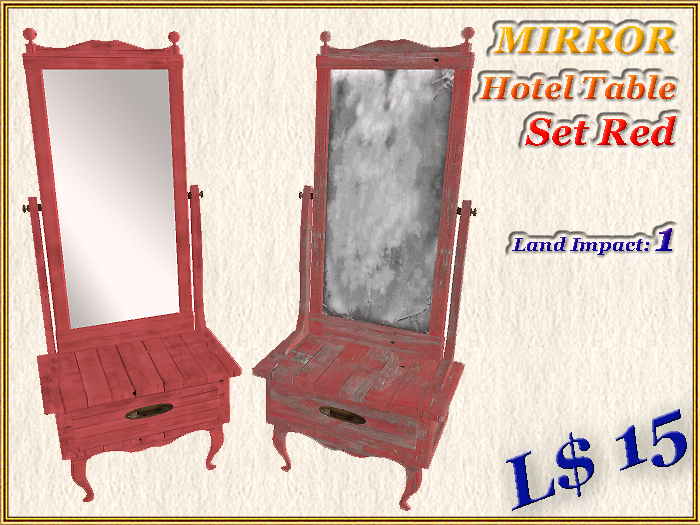 MIRROR Hotel Table Set Red