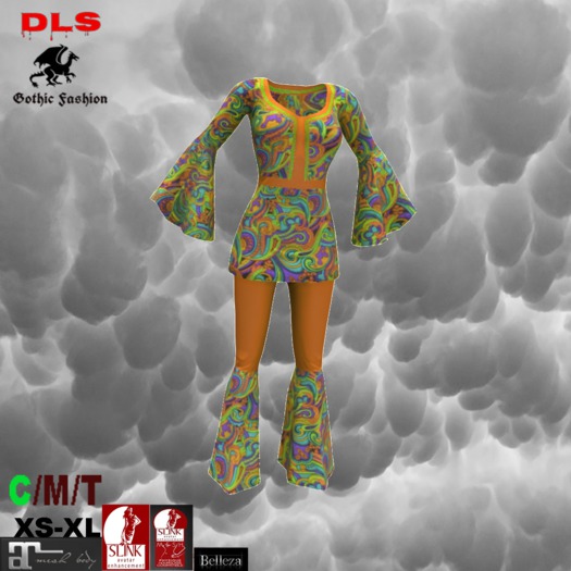 Boho outfit orange boxed