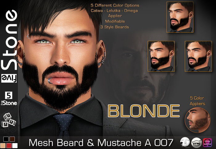 Five Stone Mesh Beard A 007 BLONDE