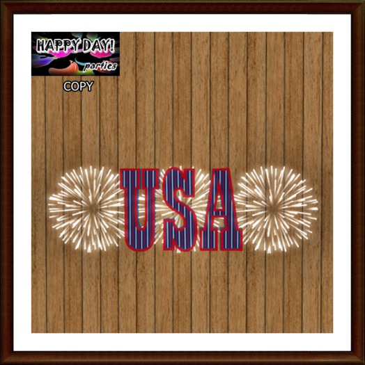 4th of July - USA Word with Fireworks