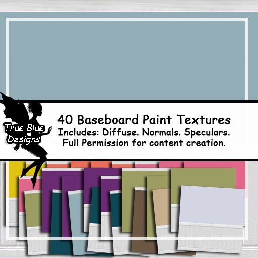 *True Blue Designs* Baseboard Paint Textures