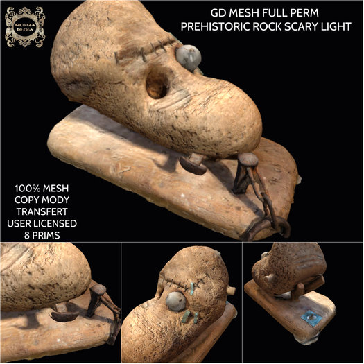 GD MESH FULL PERM PREHISTORIC ROCK SCARY LIGHT