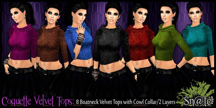 :::Sn@tch Coquette Velvet Tops:::