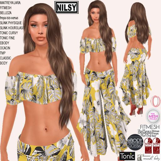 PRINTED PANTS AND RUFFLE TOP,ALL BODIES