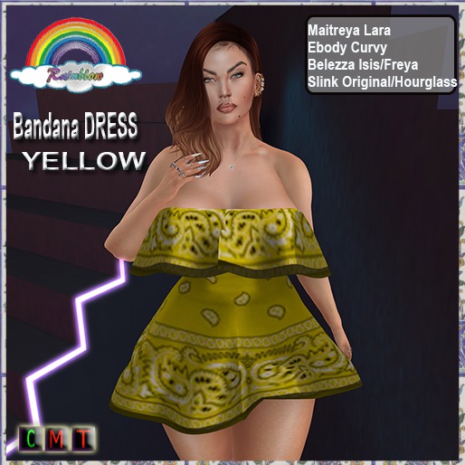 ((RBS)) Bandana DRESS -YELLOW 