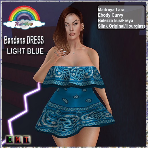 ((RBS)) Bandana DRESS - LIGHT BLUE (WEAR)